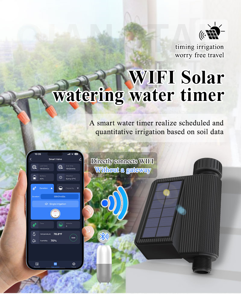 Temporizador solar WiFi para jardín